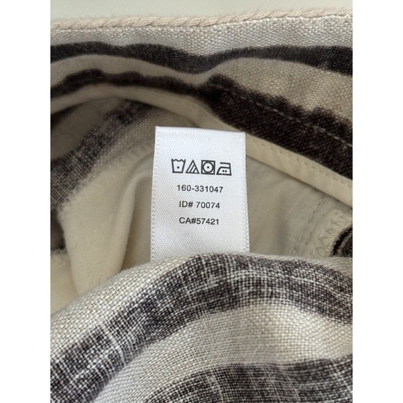 Ann Taylor LOFT 100% Linen Striped Skirt Knee Length Size 4 Classic with Pockets - Picture 5 of 9